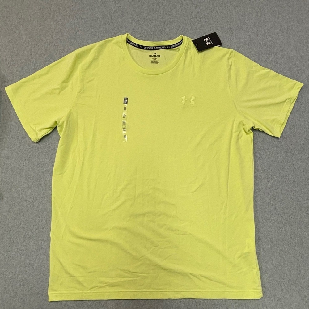 Under Armour Mens Icon Tee SS Neon Lime Green Loose Fit T-Shirt 2XL NEW